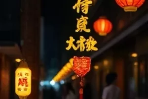 木星旅店修复版画面，走廊尽头亮着一盏橘色壁灯，地毯纹样清晰可辨