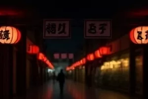 盐与火修复版画面，盐田上堆起的白色盐丘与远处冶炼厂的暗红火光同框