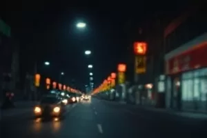 雾港七日海报主视觉，浓雾笼罩的港口栈桥上站着三个模糊的人影