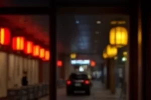 静默频率剧照，深夜屋顶上架着的一台自制天线，信号波形投在墙上不停跳动
